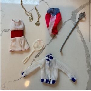 Vintage 1970’s Barbie Olympics Golf Tennis Swim Clothing and Accessories Mattel